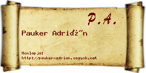 Pauker Adrián névjegykártya